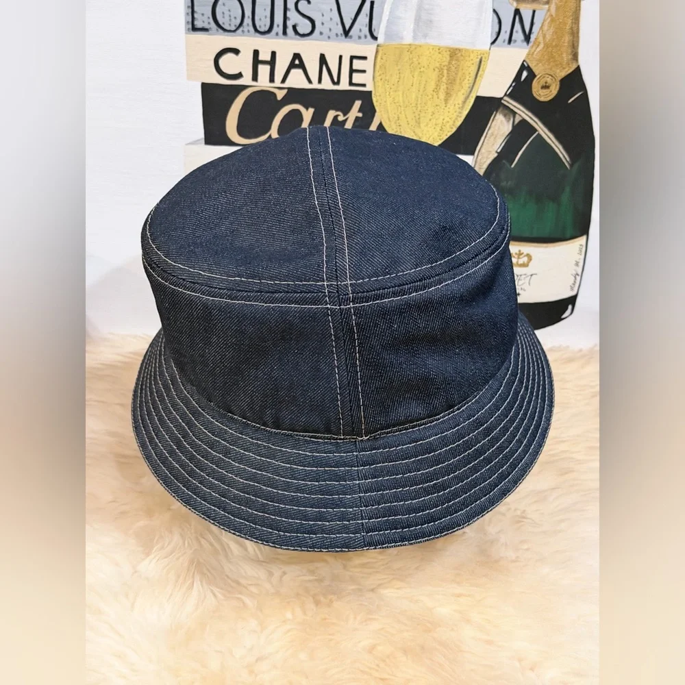 🔥 FENDI BLUE DENIM BUCKET HAT SIZE 60cm / Large Like New